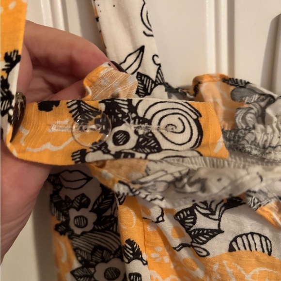 Modcloth Boho on the Range Smocked Faces Print M Peach/Orange & Black Maxi Dress - Picture 5 of 5